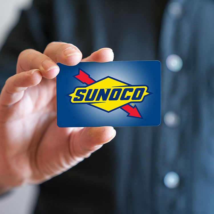 Man holding Sunoco card