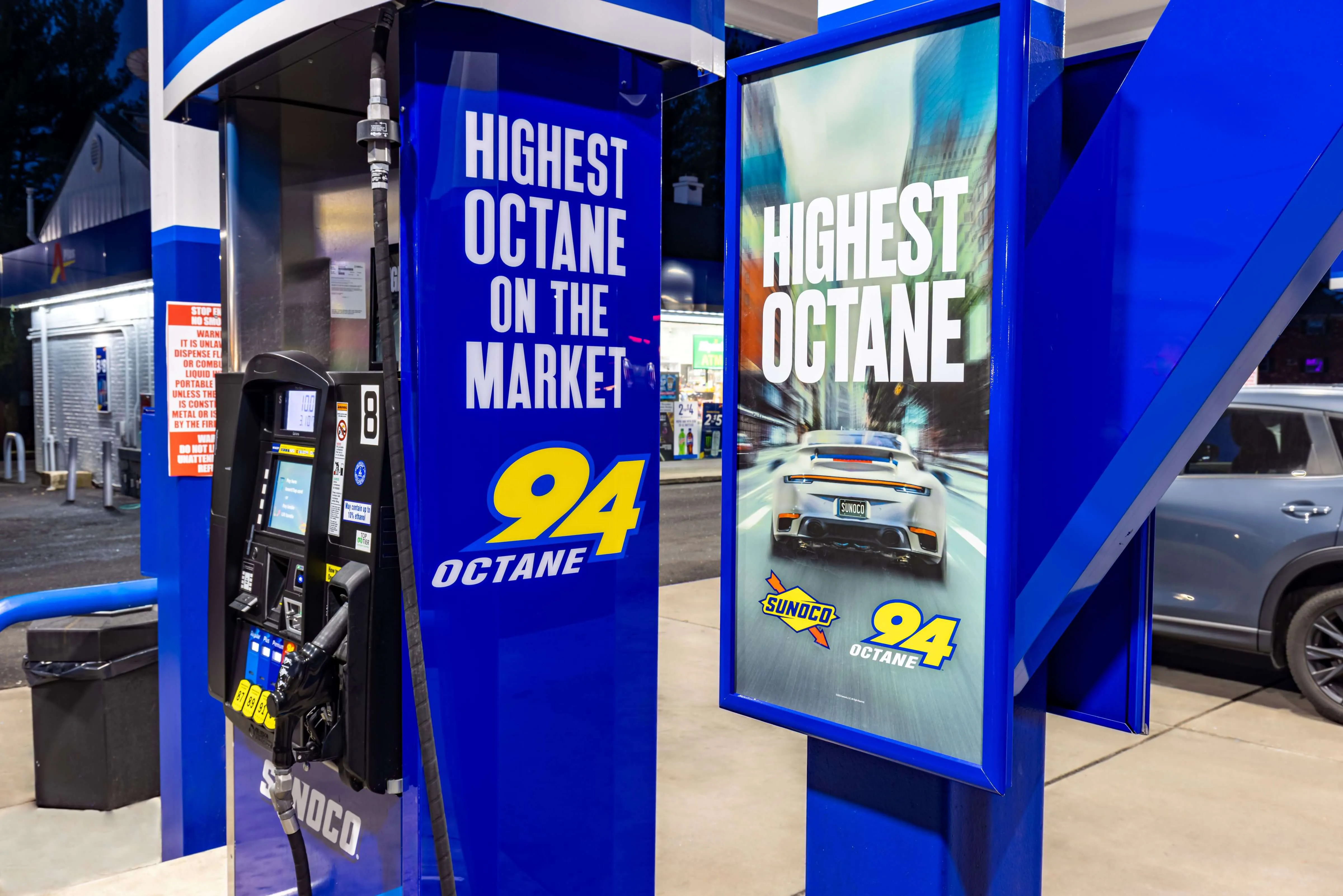 Close up of Sunoco fuel pump