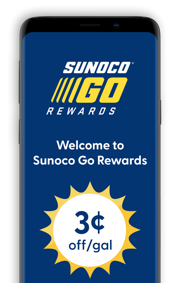 Sunoco Go Rewards app on Phone