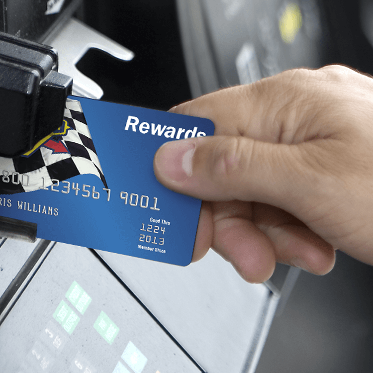 Sunoco rewards card at fuel pump