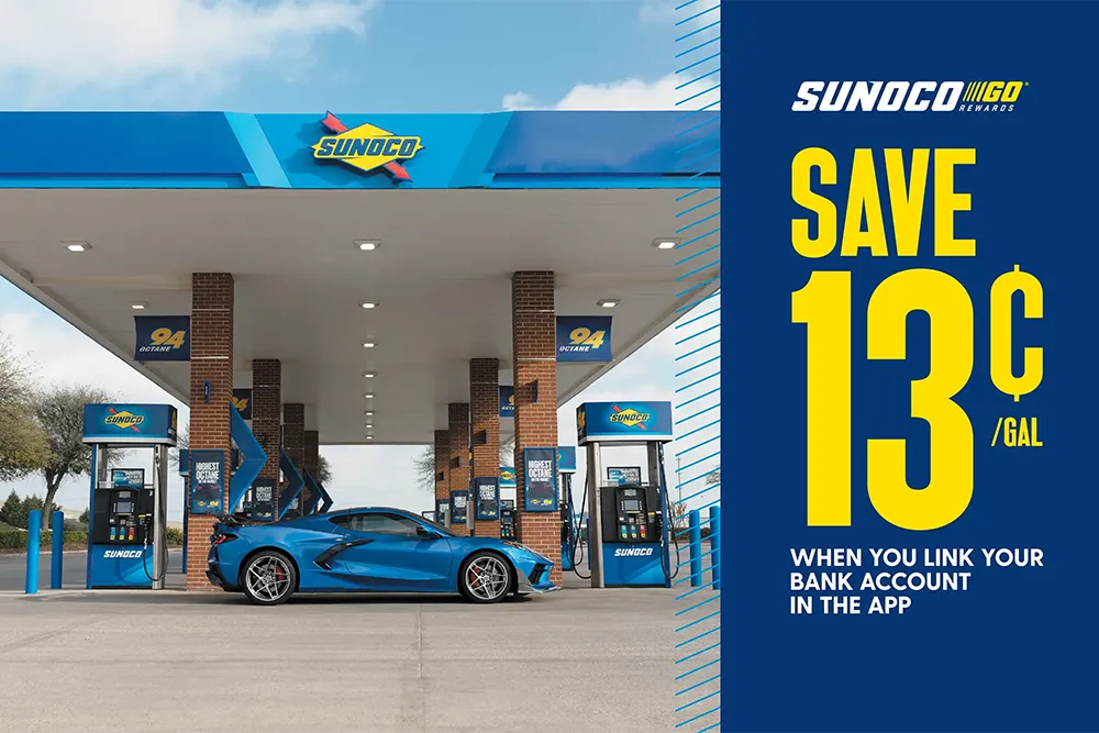 save 13¢ per gallon when you pay for fuel through the app