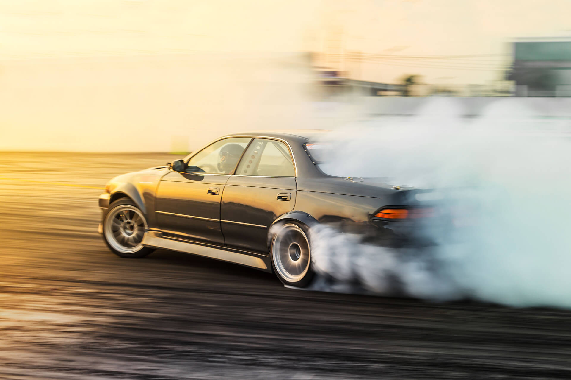 car doing a burnout