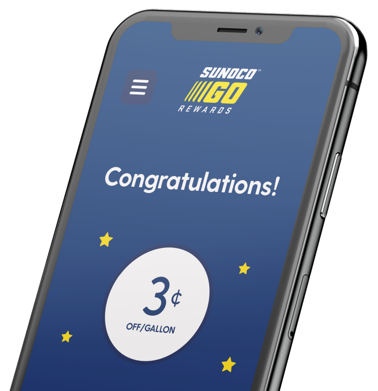 Sunoco Go Rewards App on Phone